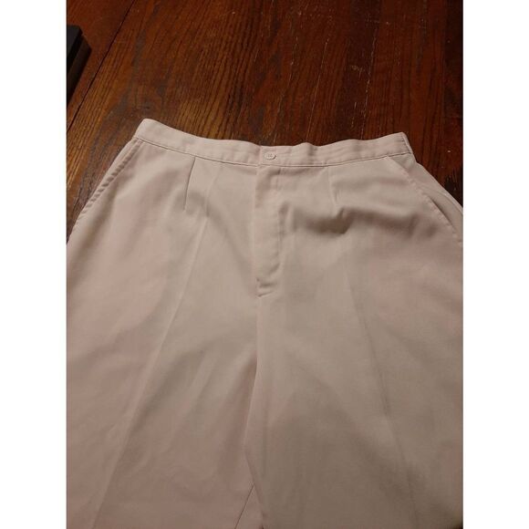 Size 14 Worthington Essential Cream Pleated Leg Rear Elastic Waist Trouser Pants - Picture 2 of 7